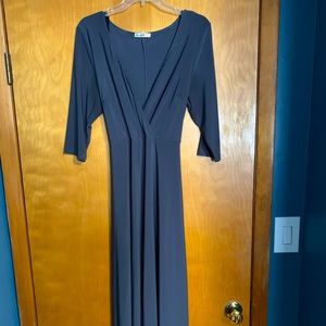 Pewter 3/4 Sleeve Maxi Dress